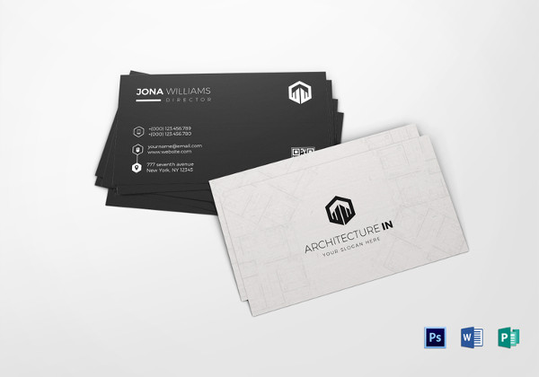 simple architect business card