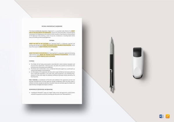 simple mutual confidentiality agreement template