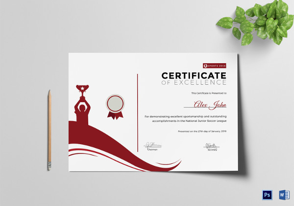 sportsmanship excellence certificate design