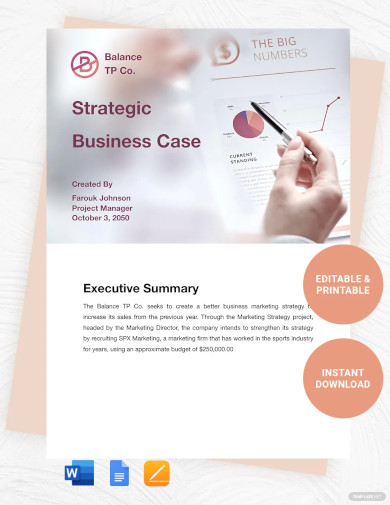 strategic business case template