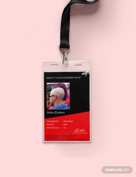 barbershop identity card template