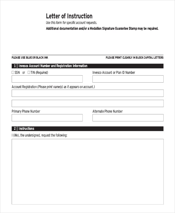letter of instruction template