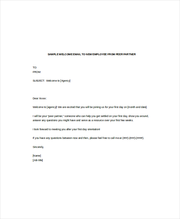 Welcome Email Template 5  Free Word PDF Documents Download