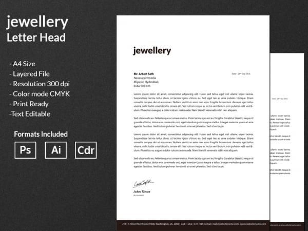 cover letter for jewellery designer
