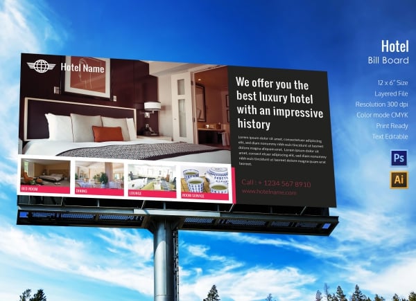 hotel billboard template design