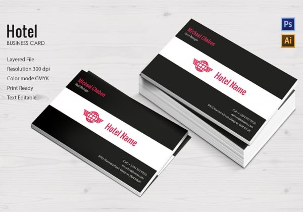 hotel business card template