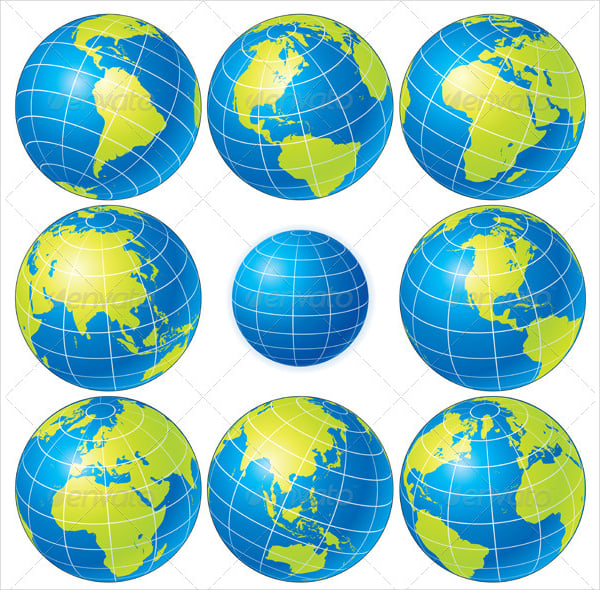 globe sphere 3d icons