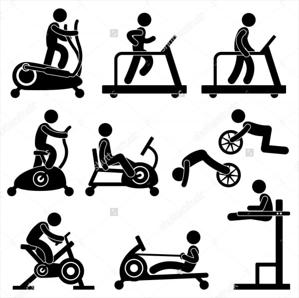 fitness equipment icons