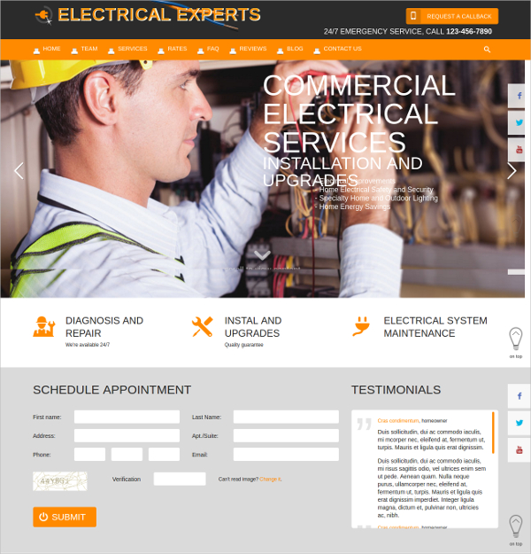 16+ Electrician Website Themes & Templates