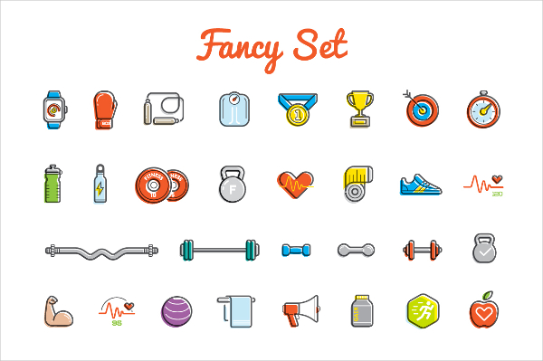 fitness flat icons