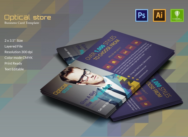 optical store business card