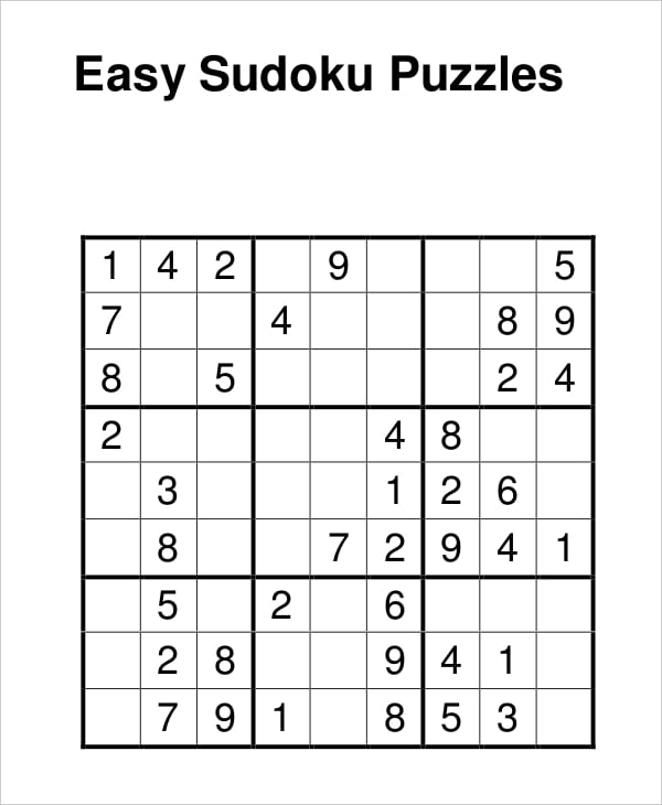 basic easy sudoku template