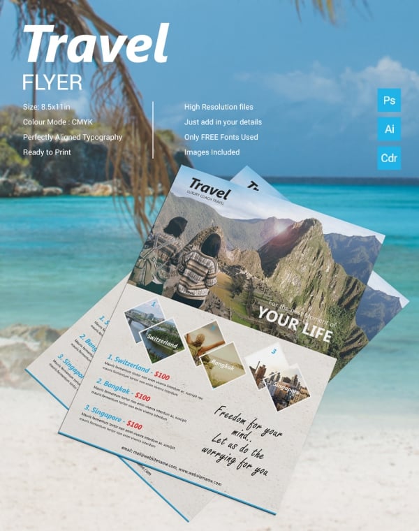 16+ Travel Templates PSD, AI, CDR Format Download Free & Premium