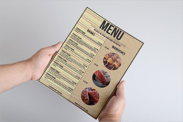 elegant food menu template
