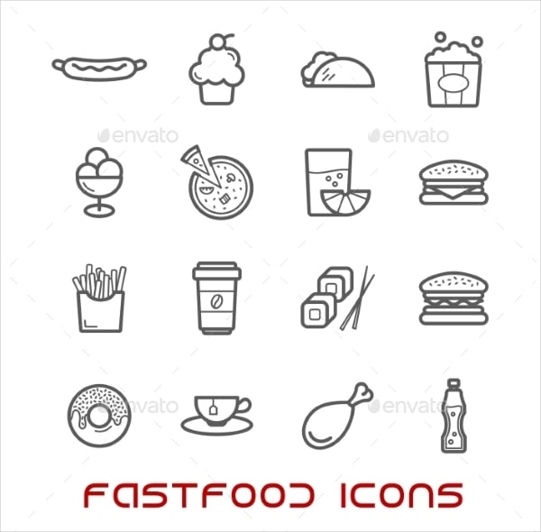 fast food restaurant icons