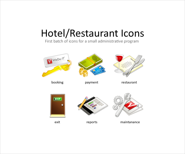 hotel and restaurant icons