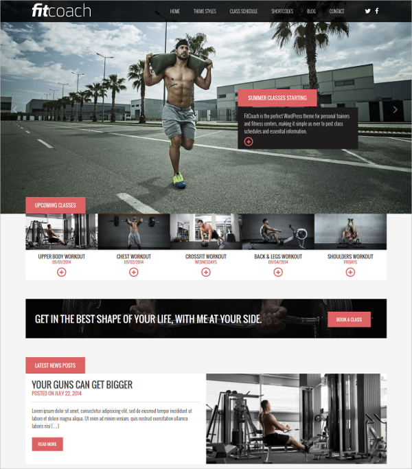 personal fitness trainer wordpress theme