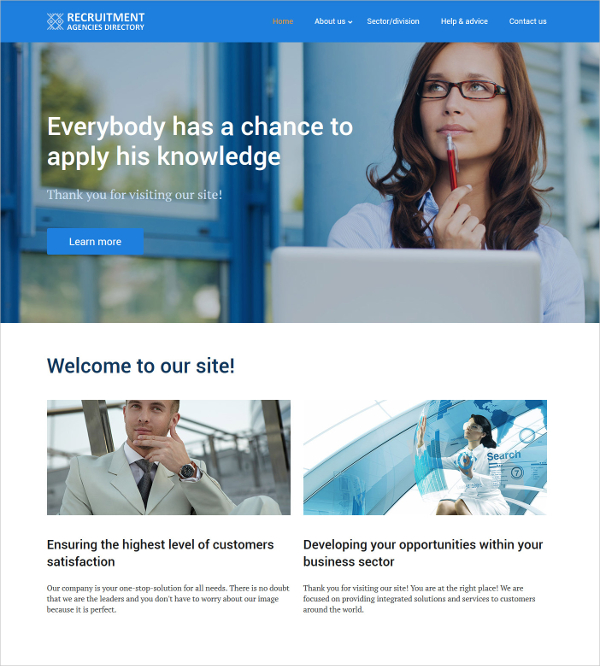 business directory recruit website template