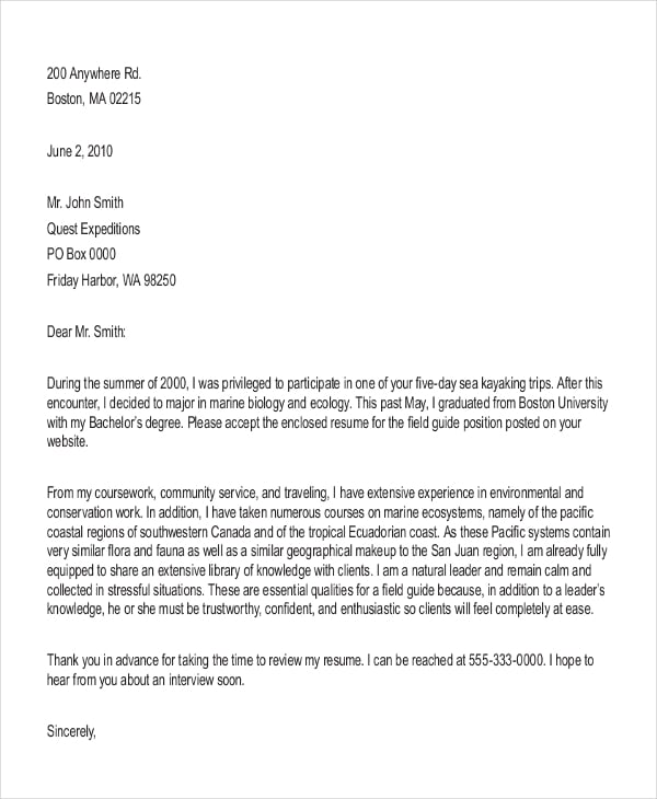 14 cover letter templates free sample example format