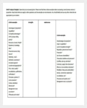 Personal SWOT Analysis Worksheet Template