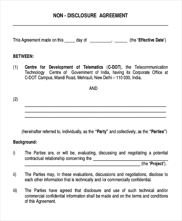 Multi Party Non Disclosure Agreement Template