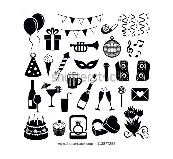 party and celebration icon collection