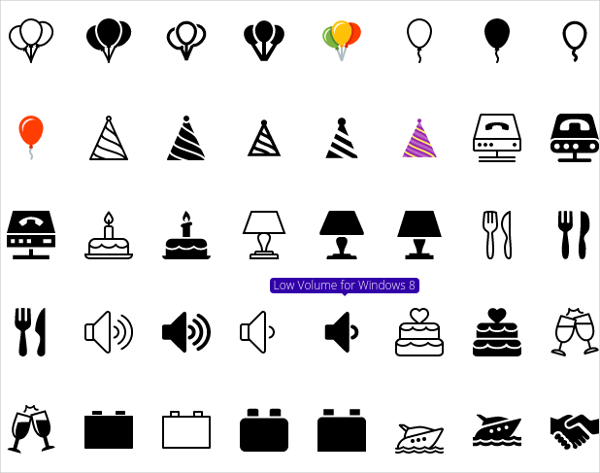 set of party icons