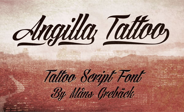 angilla tattoo font