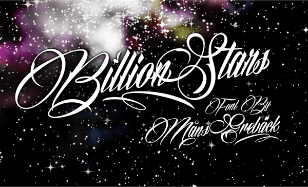 billion stars personal tattoo font