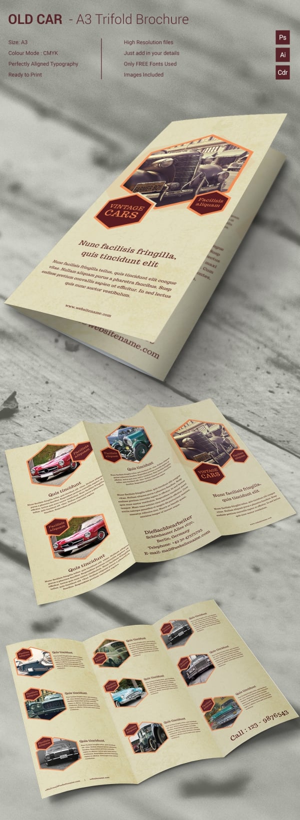 old-car-tri-fold-brochure