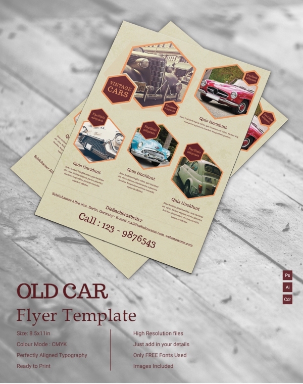 old car flyer template