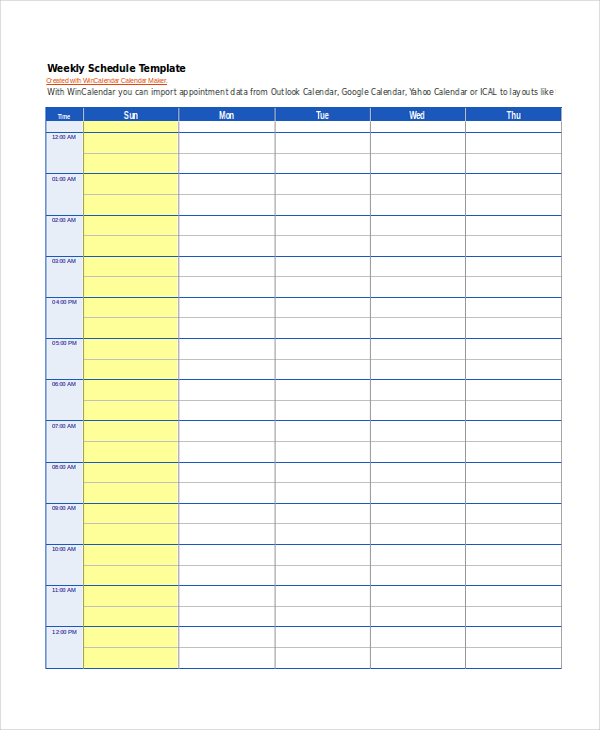 Schedule Template - 10+ Free Word, Excel Document Downloads