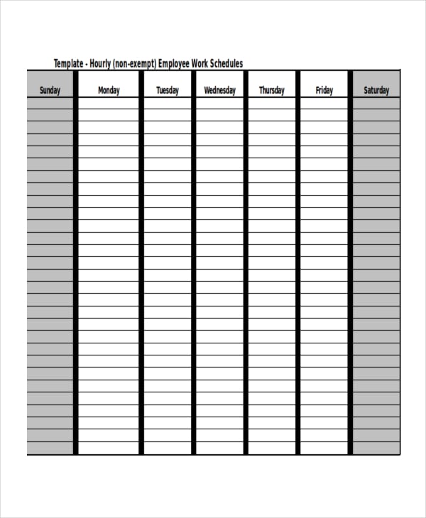 employee schedule template