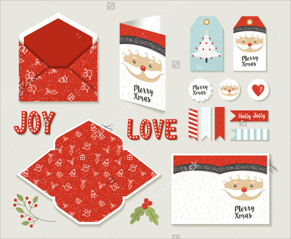 set of merry christmas greeting cards