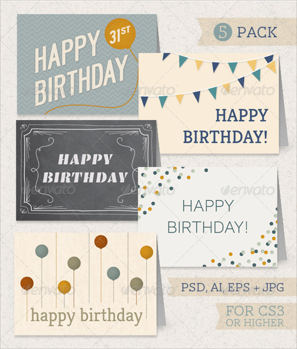 printable birthday greeting card pack