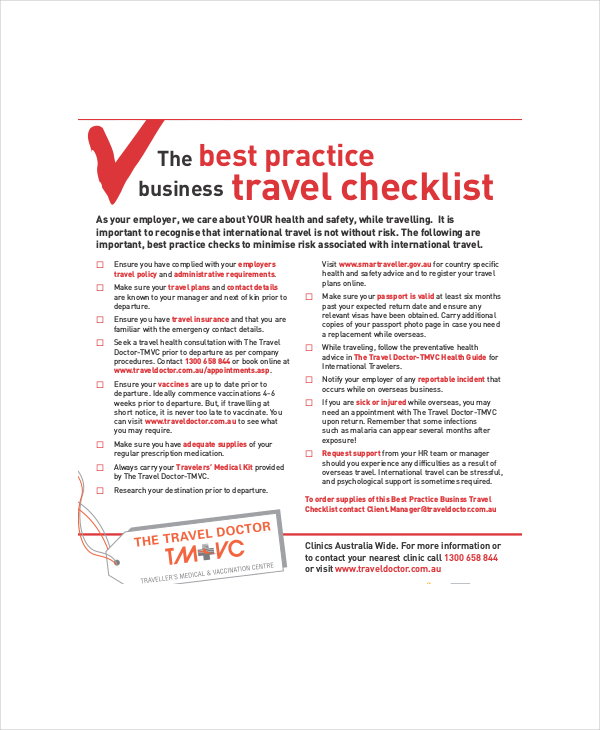 business travel checklist