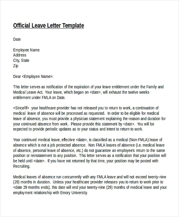 cover letter for annual leave