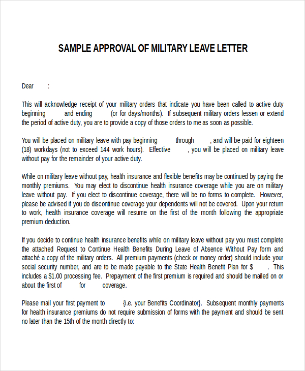 30 Leave Letter Templates Pdf Doc 9287