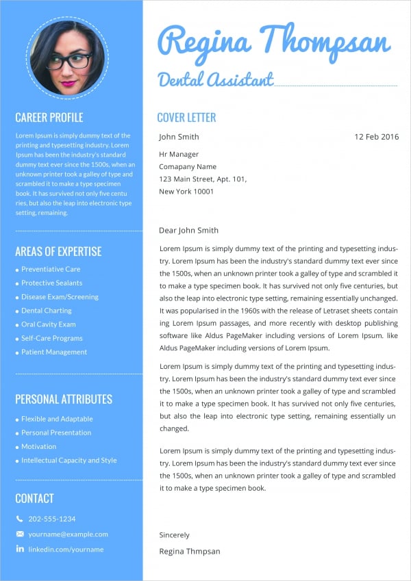 dental assistant cover letter example