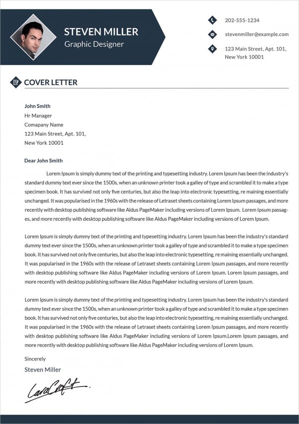 graphic designer cover letter example