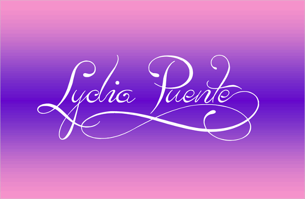 lydia puente tattoo font