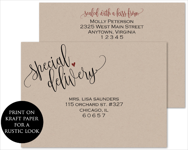 printable envelope address template