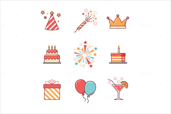 isolated vector birthday icon