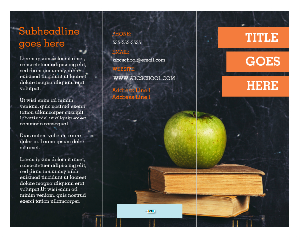 education one page brochure