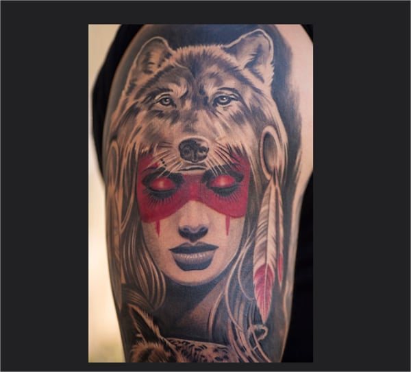 wolf pelt tattoo drawing