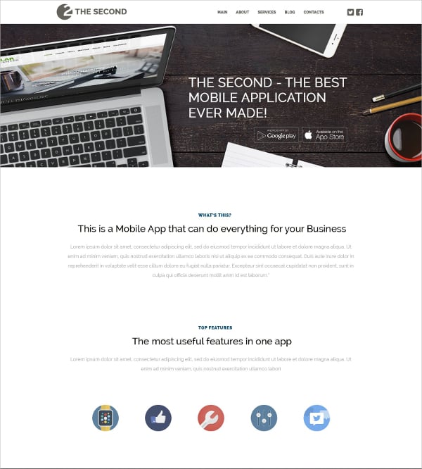 mobile software applications wordpress website theme for business