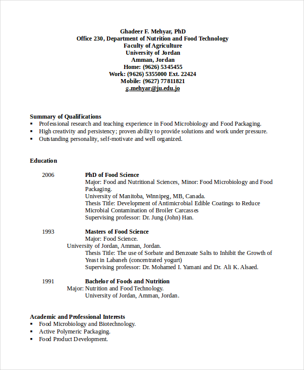 Microbiologist Resume Template 7  Word PDF Document Downloads