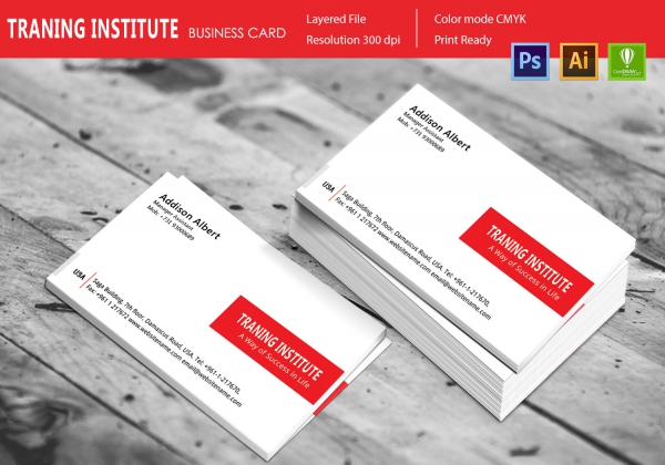training institute business card