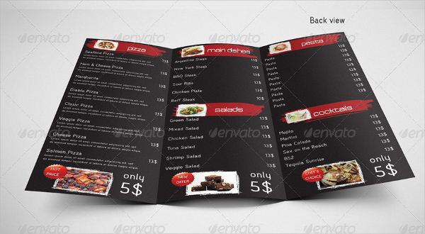 trifold takeaway menu template