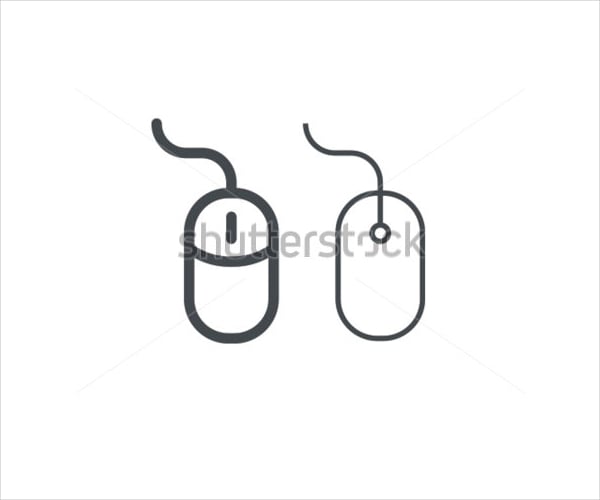 computer mouse icon symbol set
